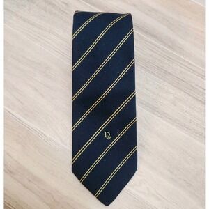 Christian Dior Paris New York Men's Dark Blue Striped Tie‎ 56"x3"